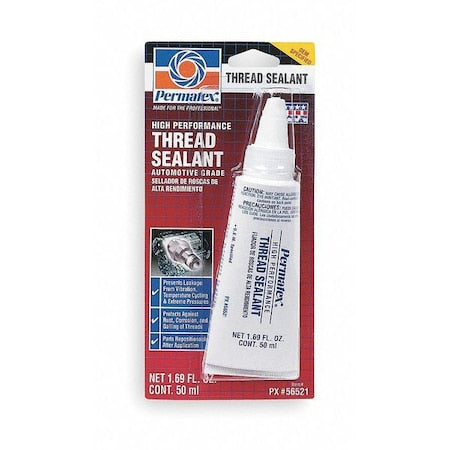 Pipe Thread Sealant 1.7 fl oz, Tube, High Performance, White, Liquid