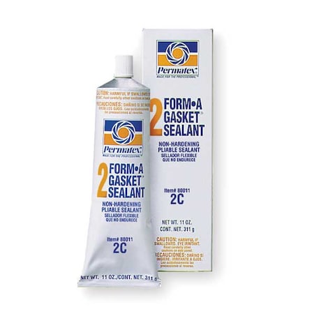 Slow Dry Flexible Cure Gasket Sealant, 11 oz, Black, Temp Range -65 to 400 Degrees F
