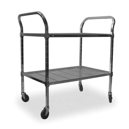 Wire Cart,2 Shelf,48x24x39,Zinc