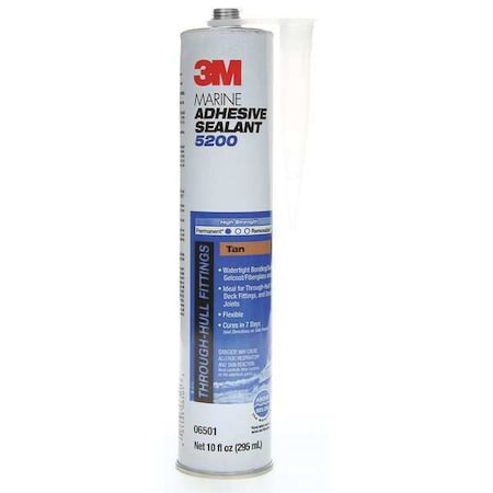 Polyurethane Adhesive Sealant, 10 oz, Cartridge, Tan, Polyurethane Base, 5200