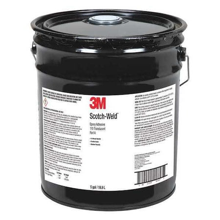 Epoxy Adhesive, Scotch-Weld DP110 Series, Amber, Bottle, 1:01 Mix Ratio, 20 min Functional Cure