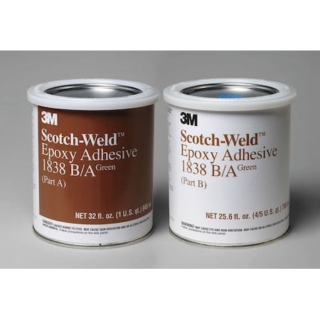 Epoxy Adhesive, 1838 Series, Gray, Dual-Cartridge, 6 PK, 4:05 Mix Ratio, 8 hr Functional Cure
