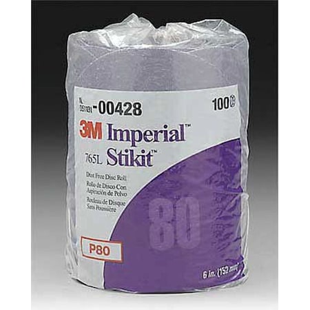 PSA Disc Roll,No Hole,6 In,80G,AlO,PK400
