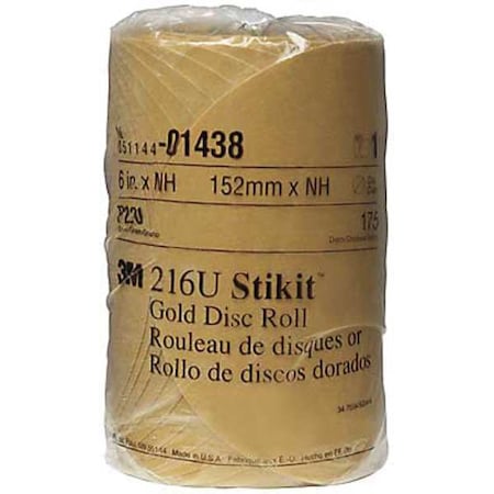 PSA Disc Roll,No Hole,6 In,P220G,PK1050