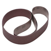 Sanding Belt, 2 in W, 72 in L, Coated, Aluminum Oxide, 80 Grit, Not Applicable, 341D, Brown