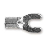 Fork Terminal, #10 Stud Size, 10 AWG, 600 V, Bare Insulated, Bare, Crimp Termination Only, 500 PK