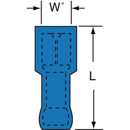 Female Disconnect, Blue, 16-14AWG, PK1000