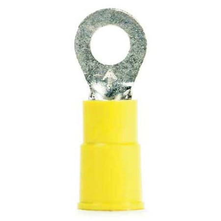 Ring Terminal, #10 Stud Size, 10 AWG, 600 V, Vinyl Insulated, Yellow, Crimp Termination Only