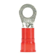 Ring Terminal, 1/4 in Stud Size, 8 AWG, 1,000 V, Nylon Insulated, Red, Crimp Termination Only