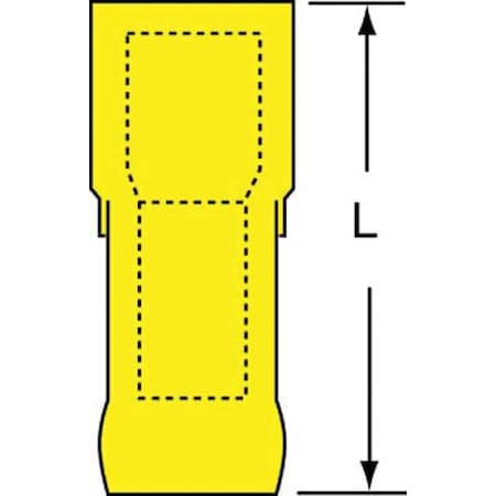 Female Disconnect, Yellow, 12-10AWG, PK500
