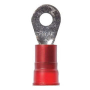 Ring Terminal, #10 Stud Size, 8 AWG, 1,000 V, Nylon Insulated, Red, Crimp Termination Only, 200 PK
