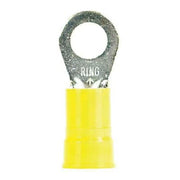 Ring Terminal, 3/8 in Stud Size, 4 AWG, 1,000 V, Nylon Insulated, Yellow, Crimp Termination Only