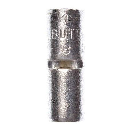 Butt Splice Wire Connector, 8 AWG Max, Bare, None Insulation, 600 V, 200 PK
