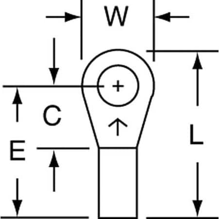 Ring Terminal, #6 Stud Size, 18 AWG, 1,000 V, Bare Insulated, Bare, Crimp Termination Only, 1000 PK