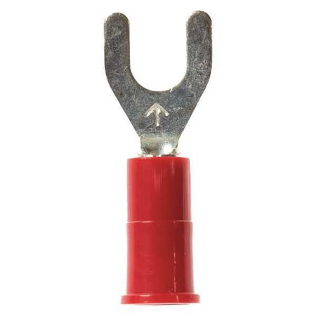 Ring Terminal, 3/8 in Stud Size, 8 AWG, 1,000 V, Nylon Insulated, Red, Crimp Termination Only