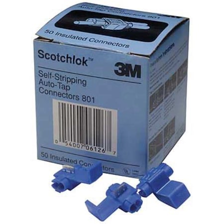 Insulation-Displacement Wire Connector, 14 AWG Max, 2 Port, Blue, Polypropylene Insulation, 600 V