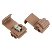 Insulation-Displacement Wire Connector, 10 AWG Max, 2 Port, Brown, Polypropylene Insulation, 600 V