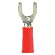 Fork Terminal, #10 Stud Size, 18 AWG, 600 V, Vinyl Insulated, Red, Crimp Termination Only, 1000 PK