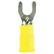 Fork Terminal, #10 Stud Size, 10 AWG, 600 V, Vinyl Insulated, Yellow, Crimp Termination Only