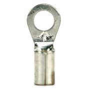 Ring Terminal, #6 Stud Size, 14 AWG, 600 V, Bare Insulated, Bare, Crimp Termination Only, 1000 PK