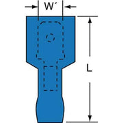 Male Disconnect, Blue, 16-14AWG, PK1000