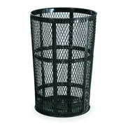 Street Basket 45 gal Round Outdoor Can, Black, None, Steel, Not Applicable