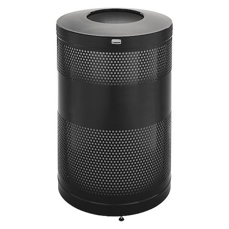 Classics 51 gal Round Outdoor Can, Black, None, Steel, Not Applicable