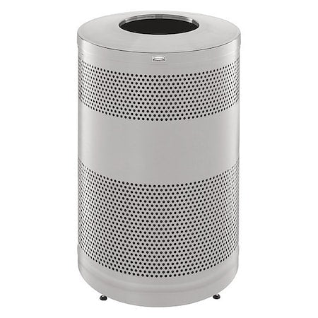 Classics 51 gal Round Outdoor Can, Stainless Steel, None, Stainless Steel, Not Applicable
