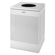 SILHOUETTE 40 gal Square Indoor Metal Can, Silver Metallic, None, Steel, 21 3/4 in