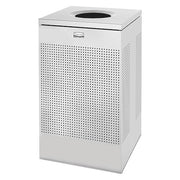 SILHOUETTE 20 gal Square Indoor Metal Can, Silver Metallic, None, Steel, 18 3/4 in