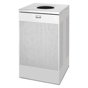 SILHOUETTE 20 gal Square Trash Can, Stainless Steel, None, Stainless Steel, 18 3/4 in