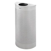 Half Rounds 12 gal Half-Round Indoor Metal Can, Silver Metallic, None, Steel, Not Applicable