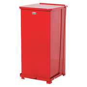 Defender 13 gal Square Step-On Can, Red, Foot Pedal, Steel, 15 in