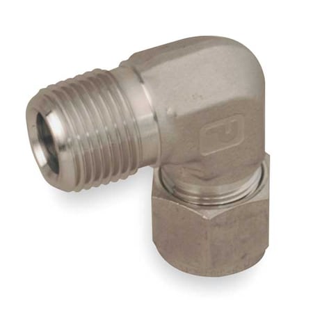 3/8" x 1/2" A-LOK x MNPT 316 SS Male 90 Degree Elbow