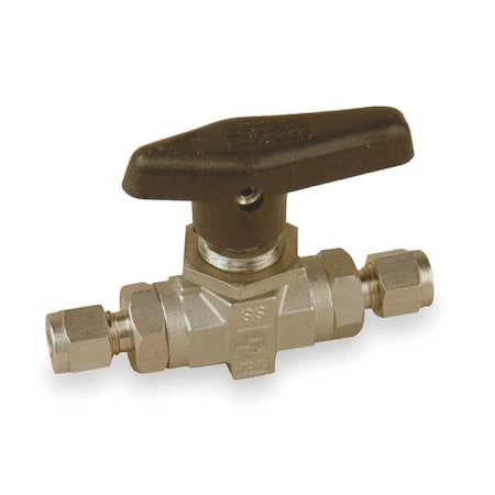 3/8" Compr Stainless Steel Mini Ball Valve Inline