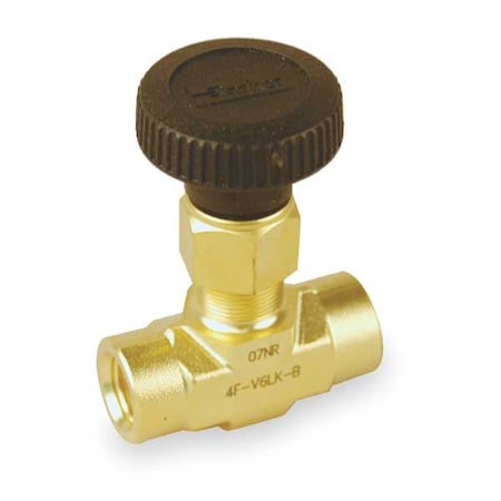 Needle Valve,Straight,Brass,1/4 In.,FNPT