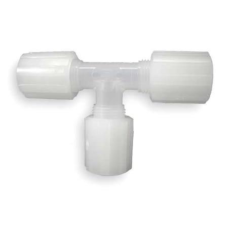 Union Tee,PFA and PVDF,Flare,3/8 In.