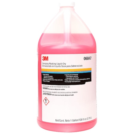 Overspray Masking Liquid Dry, Surface Protectors, 1 gal, Butyl-Free