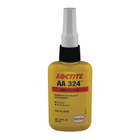 Instant Adhesive, 324 Series, Clear, 0.17 oz, Tube, No Mix Mix Ratio, 5 min Functional Cure