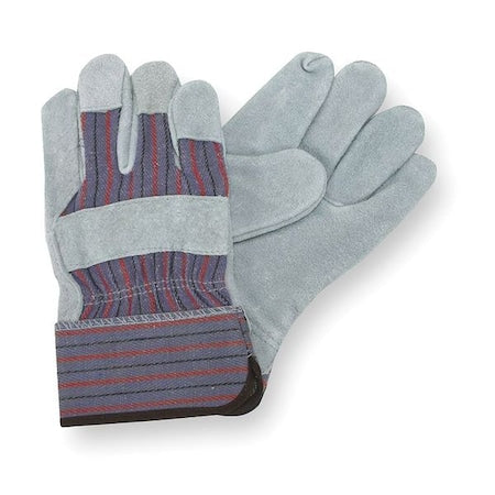 Leather Gloves, Cowhide, Safety Cuff, Wing Thumb, Full Finger, Gray, XS, 1 PR