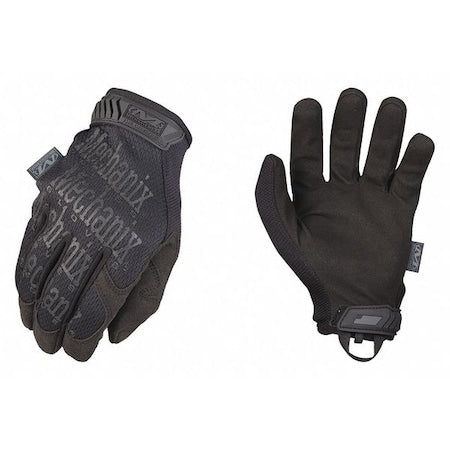 Mechanics Gloves, Synthetic Leather Palm, M, Black
