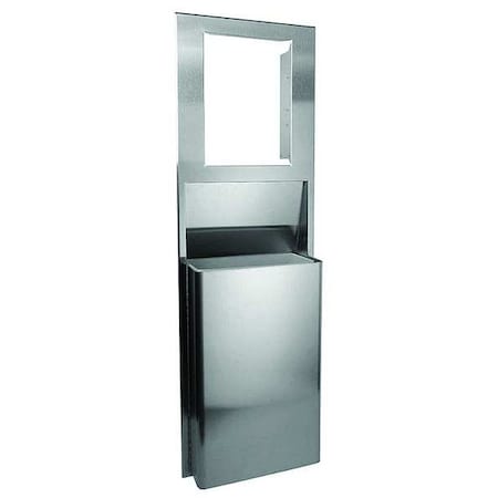 enMotion 10 gal Rectangular Indoor Metal Can, Silver, None, Stainless Steel, 17 1/4 in