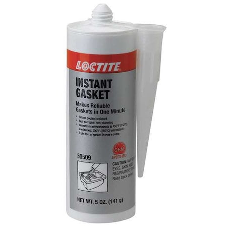 Instant Sealing, Oil-Resistant RTV Gasket Maker, 5 oz, Black, Temp Range -65 to 500 Degrees F