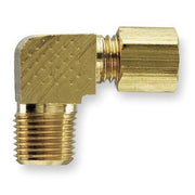 1/8" Compression x MNPT Brass Extended 90 Deg Elbow 10PK