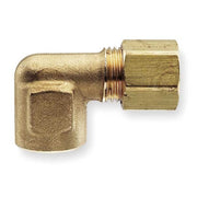 1/4" Compression x FNPT Brass 90 Degree Elbow 10PK