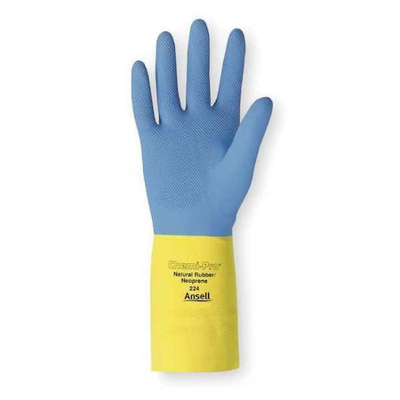 AlphaTec(R) 87-224 Chemical Resistant Gloves, Natural Rubber Latex, Neoprene, 13 in L, 0.68 mm, 9