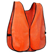 High Visibility Safety Vest, Polyester Mesh, Hook-and-Loop Closure, Orange, M/L