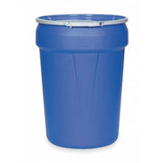 Open Head Transport Drum, Polyethylene, 30 gal, Unlined, Blue