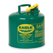 Type I Safety Can, Galvanized Steel, 5 gal, Green, 9 in Dia., Self-Closing Lid, Combustibles