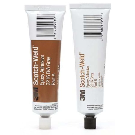 Instant Adhesive, 2216 Series, Clear, 0.21 oz, Tube, 2:03 Mix Ratio, 12 hr Functional Cure